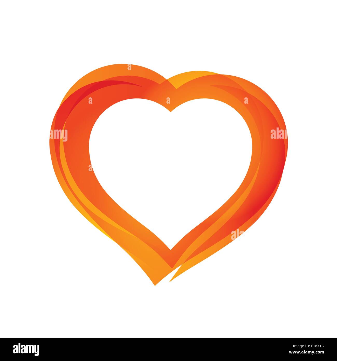 Beautiful Orange Heart Stock Vector Image & Art Alamy