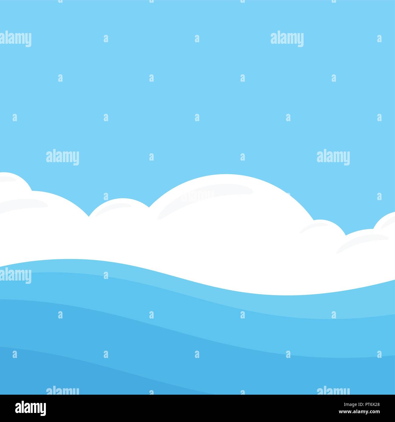 Seascape in Flat style Stock Vector