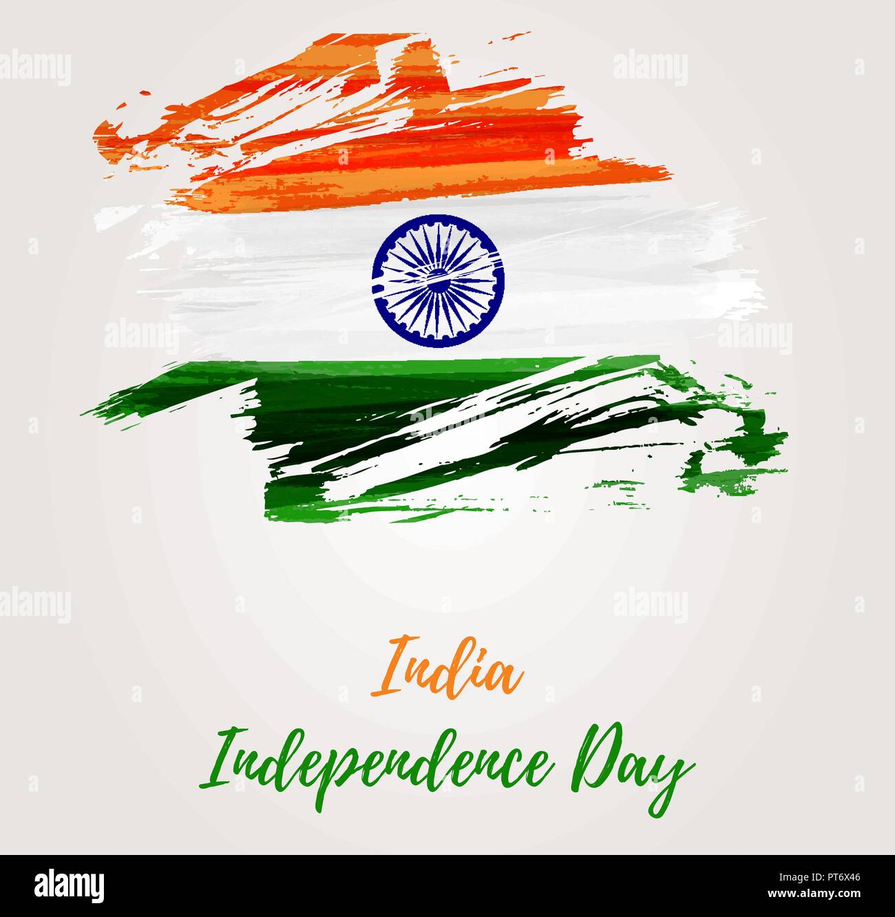 India Independence day background with abstract grunge watercolor flag. Concept for Independence day poster, flyer, banner, etc. Stock Vector