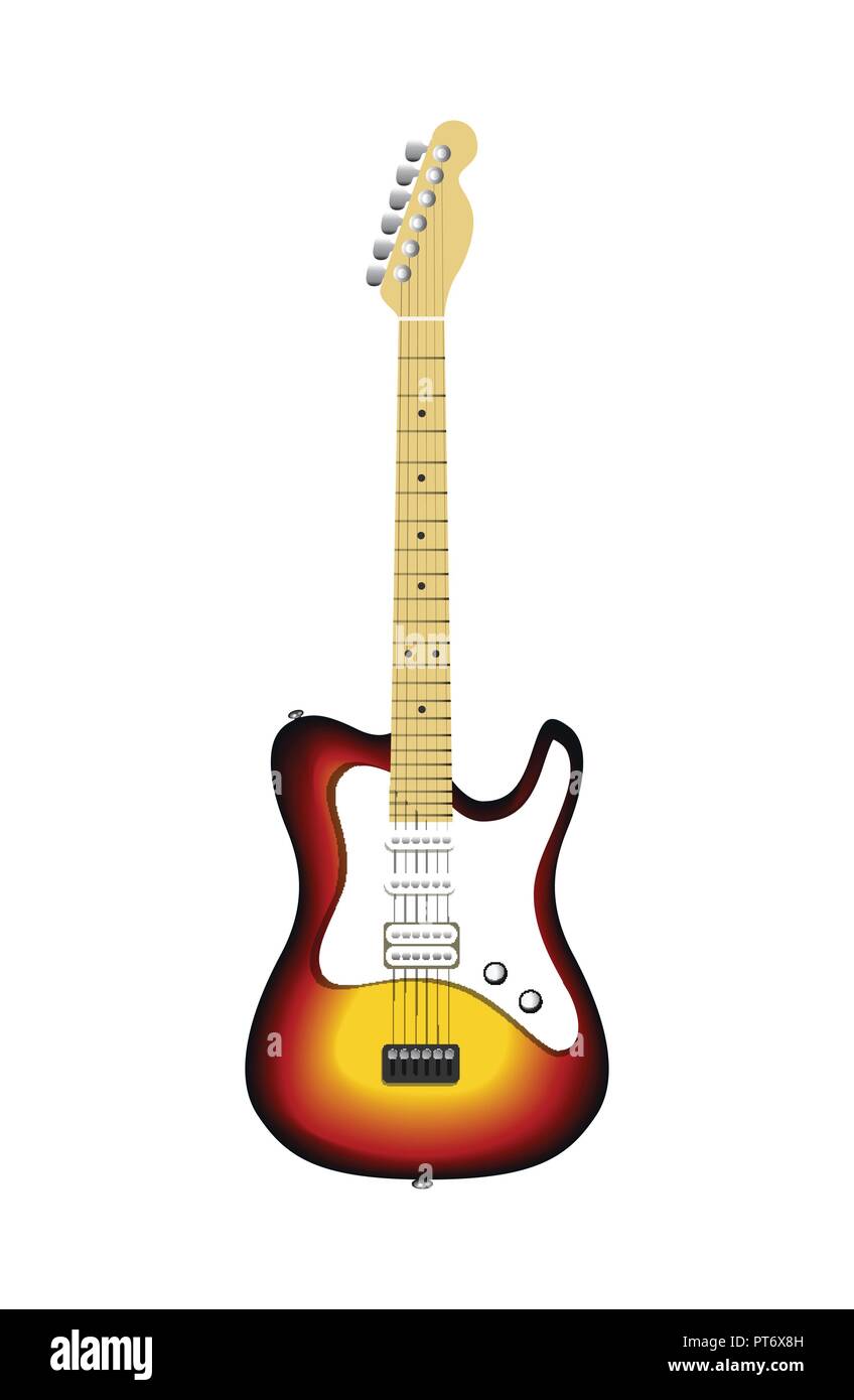 Electric guitar isolated on white Stock Vector