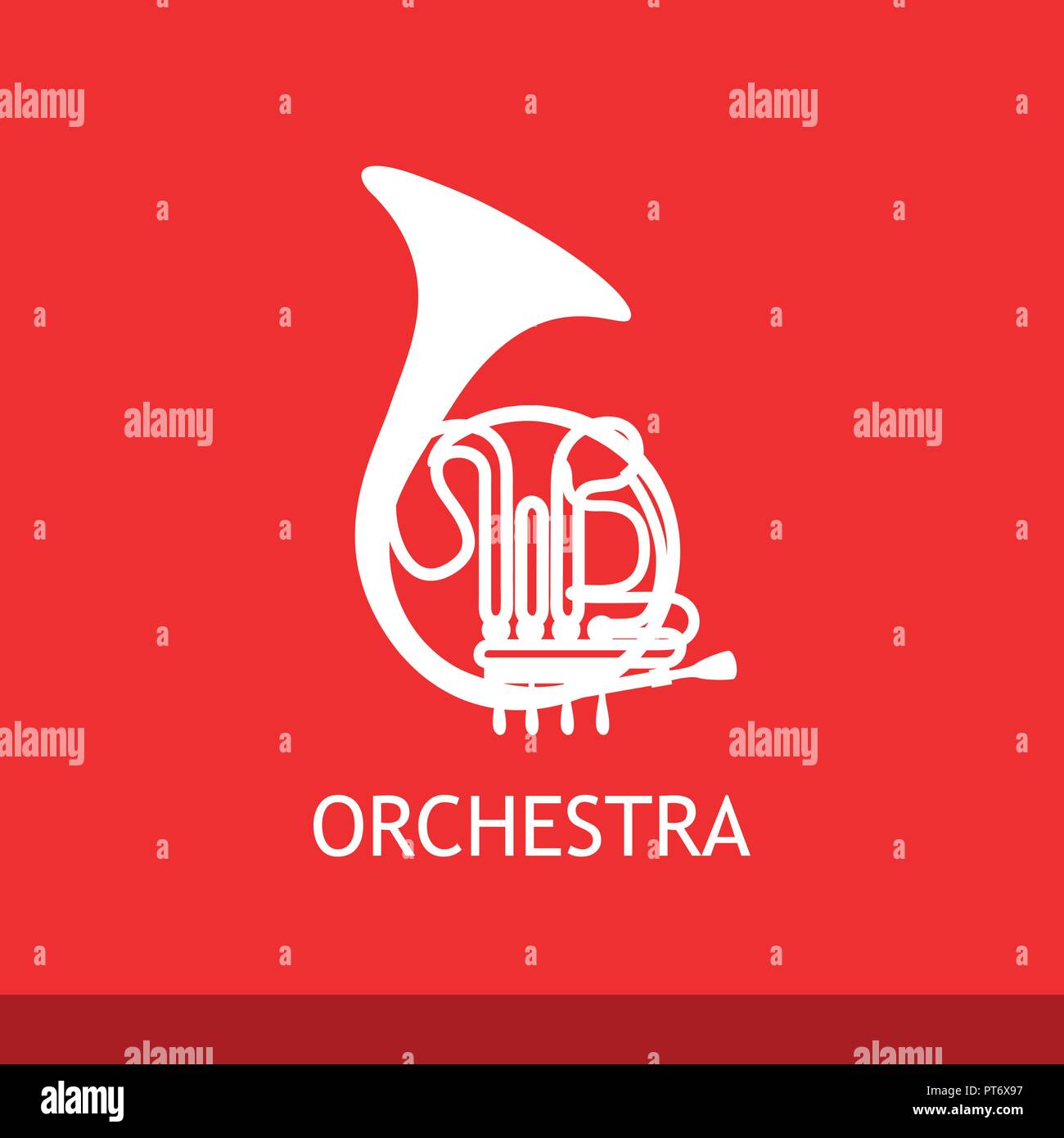 Vector Emblem with French Horn Silhouette Stock Vector Image & Art Alamy