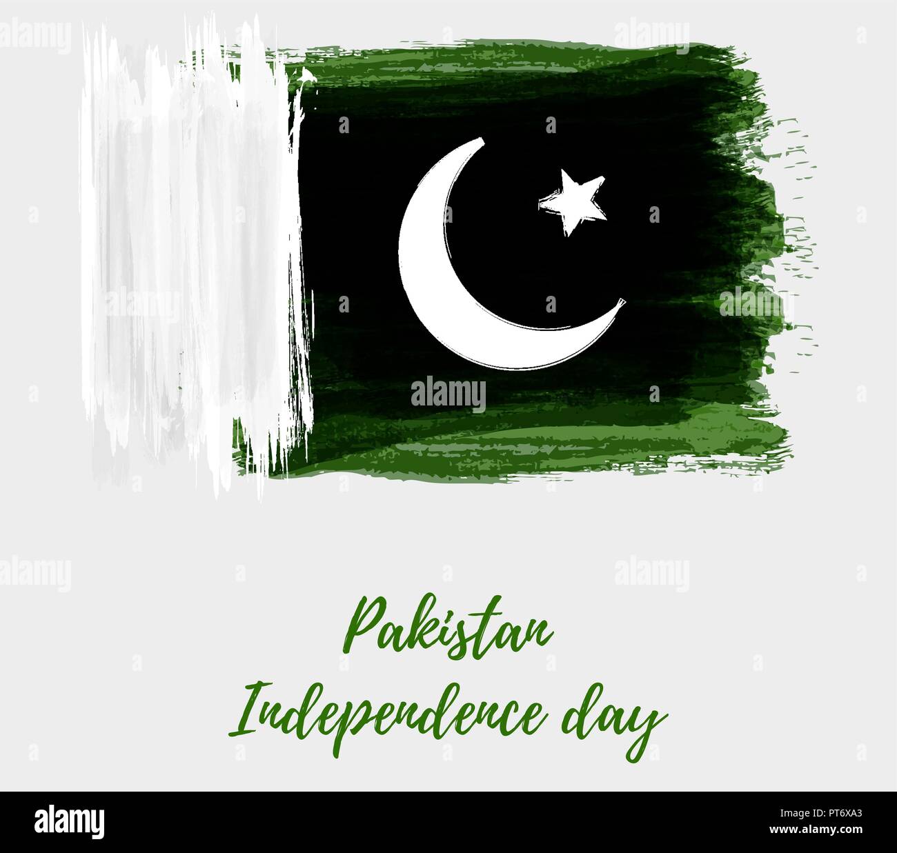 Pakistan Independence day holiday background. Watercolor abstract flag of Pakistan. National holiday template for poster, banner, flyer, invitation, e Stock Vector
