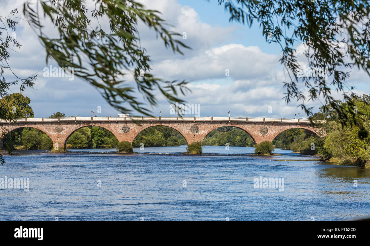 Perth bridge in the city of Perth in Scotland, UK Stock Photo