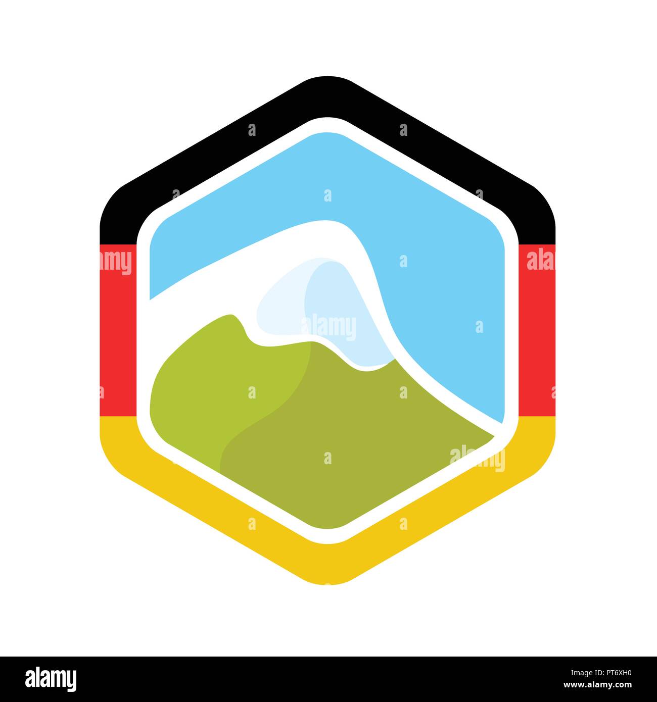 Flag of Germany and Alpine Mountain Stock Vector