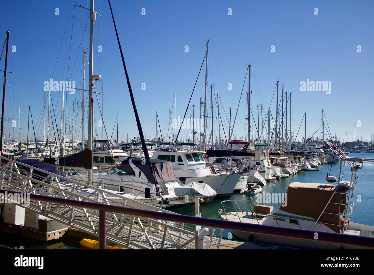 Sailboats in the harbor Stock Photo - Alamy