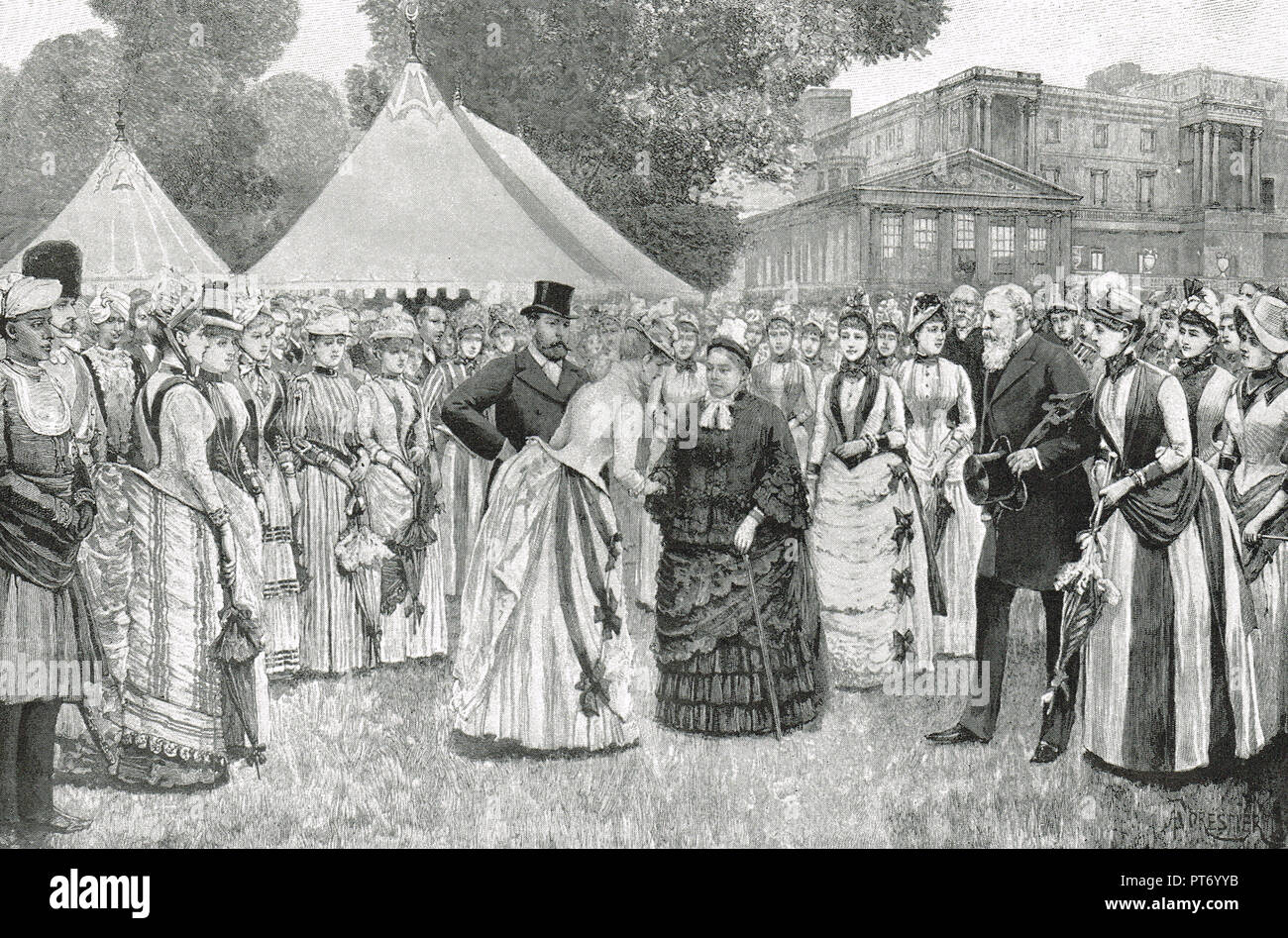 Golden Jubilee of Queen Victoria, party at Buckingham palace, London, England, Summer of 1887 Stock Photo