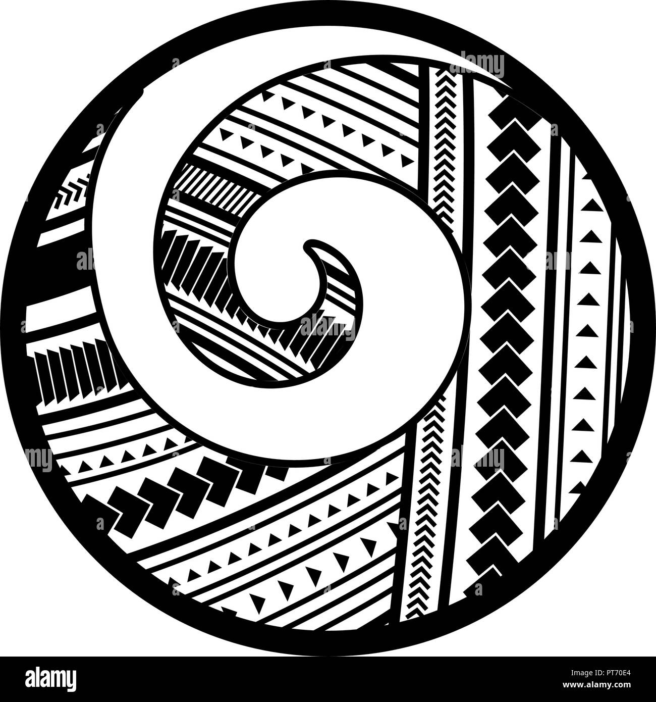Koru. Maori symbol is a spiral shape based on silver fern frond Stock Vector