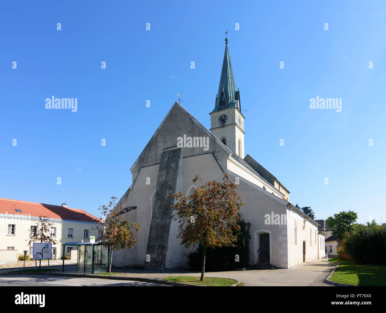 Guntersdorf: church in Weinviertel, Niederösterreich, Lower Austria, Austria Stock Photo