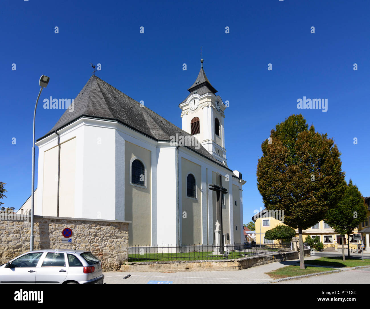 Trausdorf an der Wulka: church in Neusiedler See (Lake Neusiedl), Burgenland, Austria Stock Photo