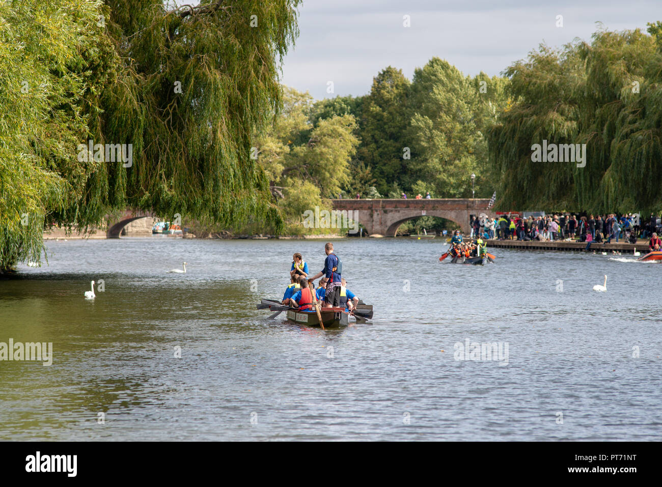 Stratford upon Avon Warwickshire England UK September 16th 2018 Dragon Boat racing on the river Stock Photo