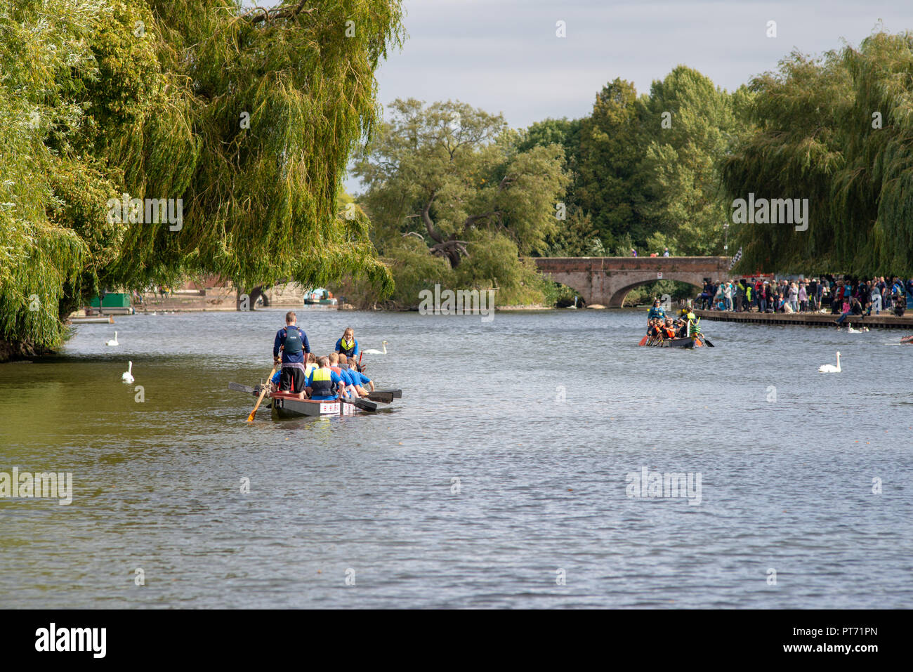 Stratford upon Avon Warwickshire England UK September 16th 2018 Dragon Boat racing on the river Stock Photo
