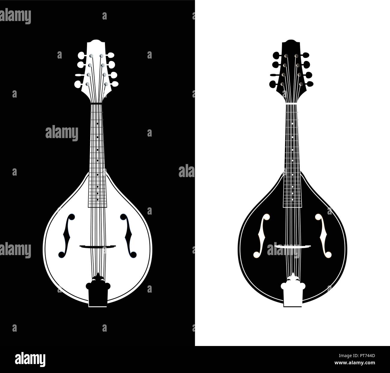 Flat Detailed Vector Illustration of Mandolins Stock Vector Image & Art