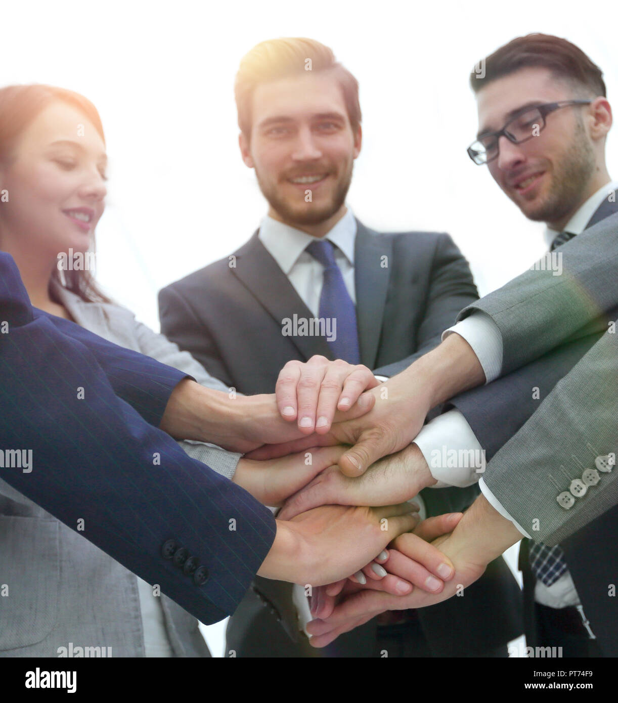 business people teamwork stacking hand together concept Stock Photo - Alamy