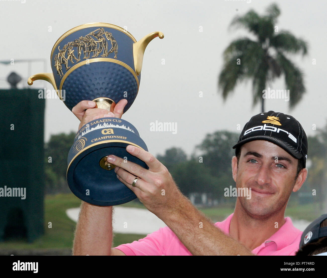 Geoff Ogilvy from Australia celebrates winning the World Golf Championships - CA Championship at Doral Resort and Spa in Doral, Florida on March 24, 2008. Stock Photo