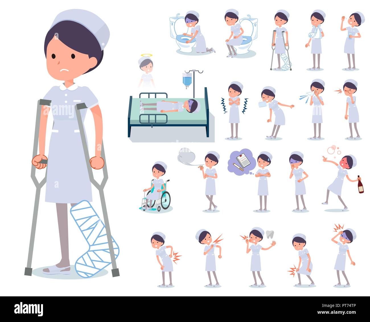 Back pain nurse Stock Vector Images Alamy