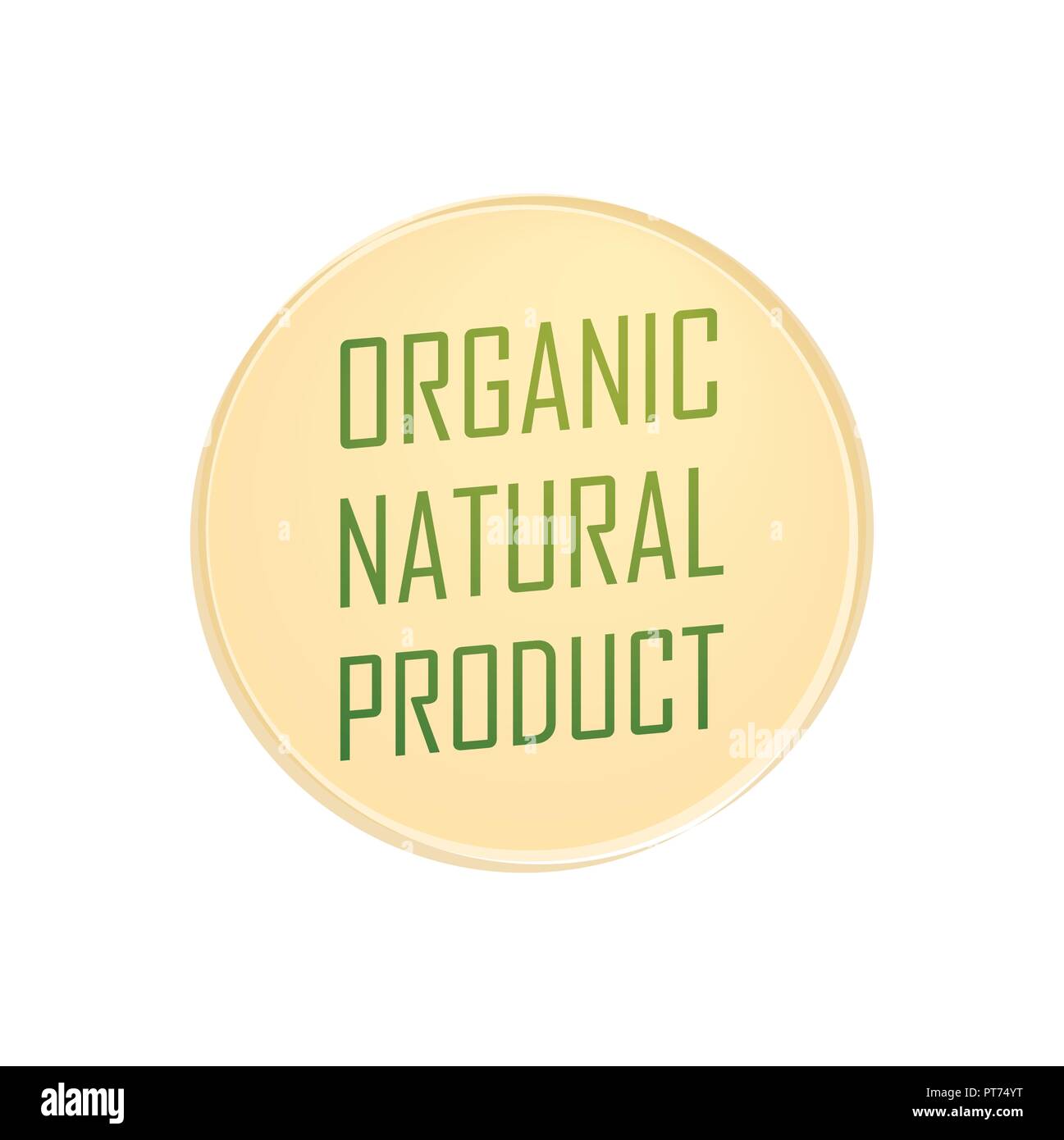Round Emblem of Organic Natural Product Stock Vector
