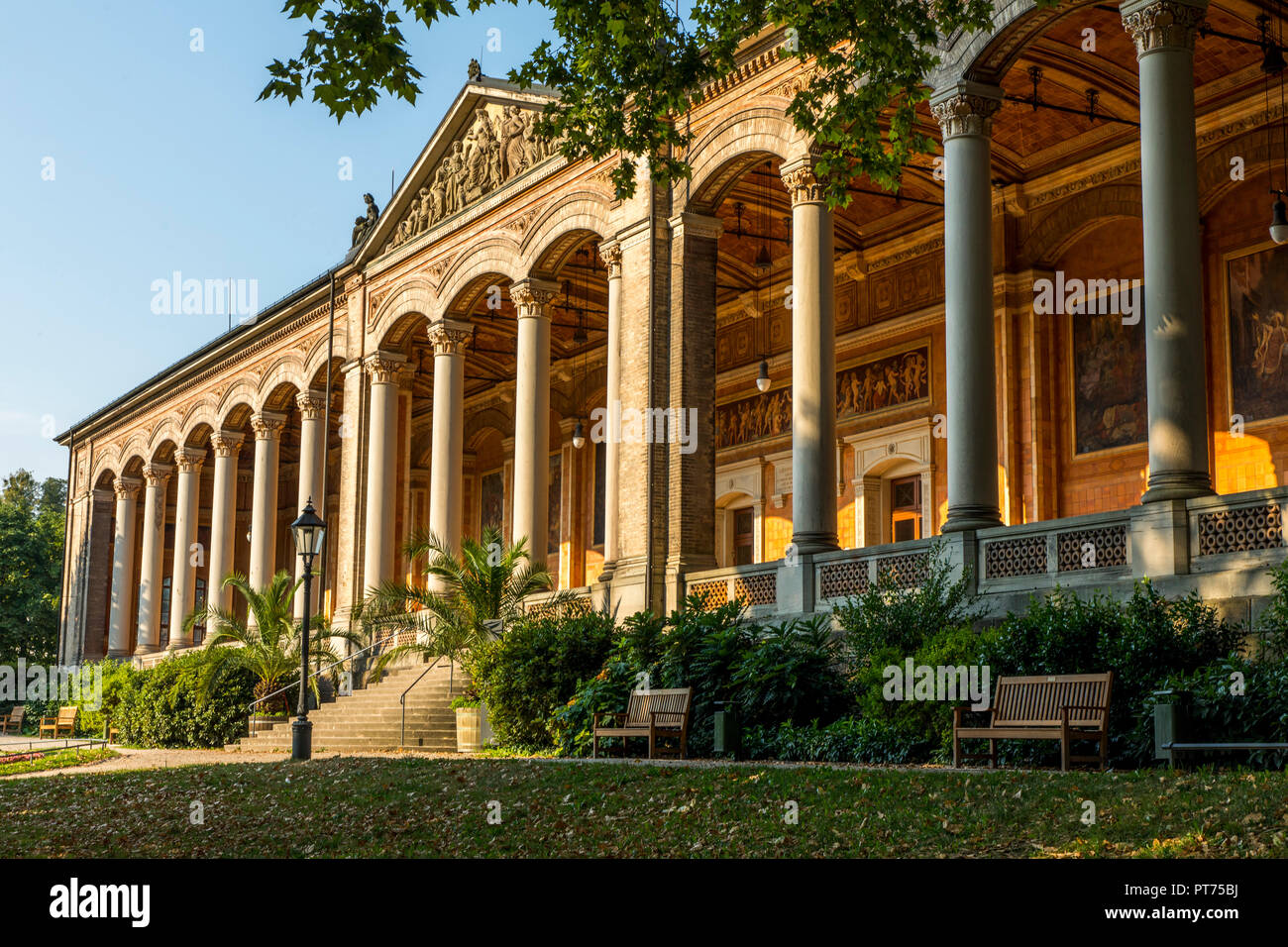 BadenBaden, in the Black Forest, the Trinkhalle in the spa gardens