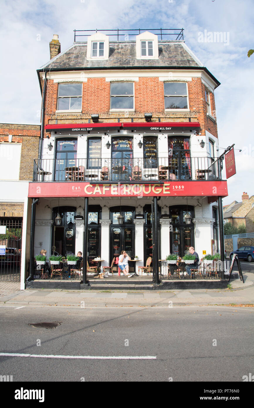 Cafe Rouge, Strand-On-The-Green, Chiswick, London, UK Stock Photo