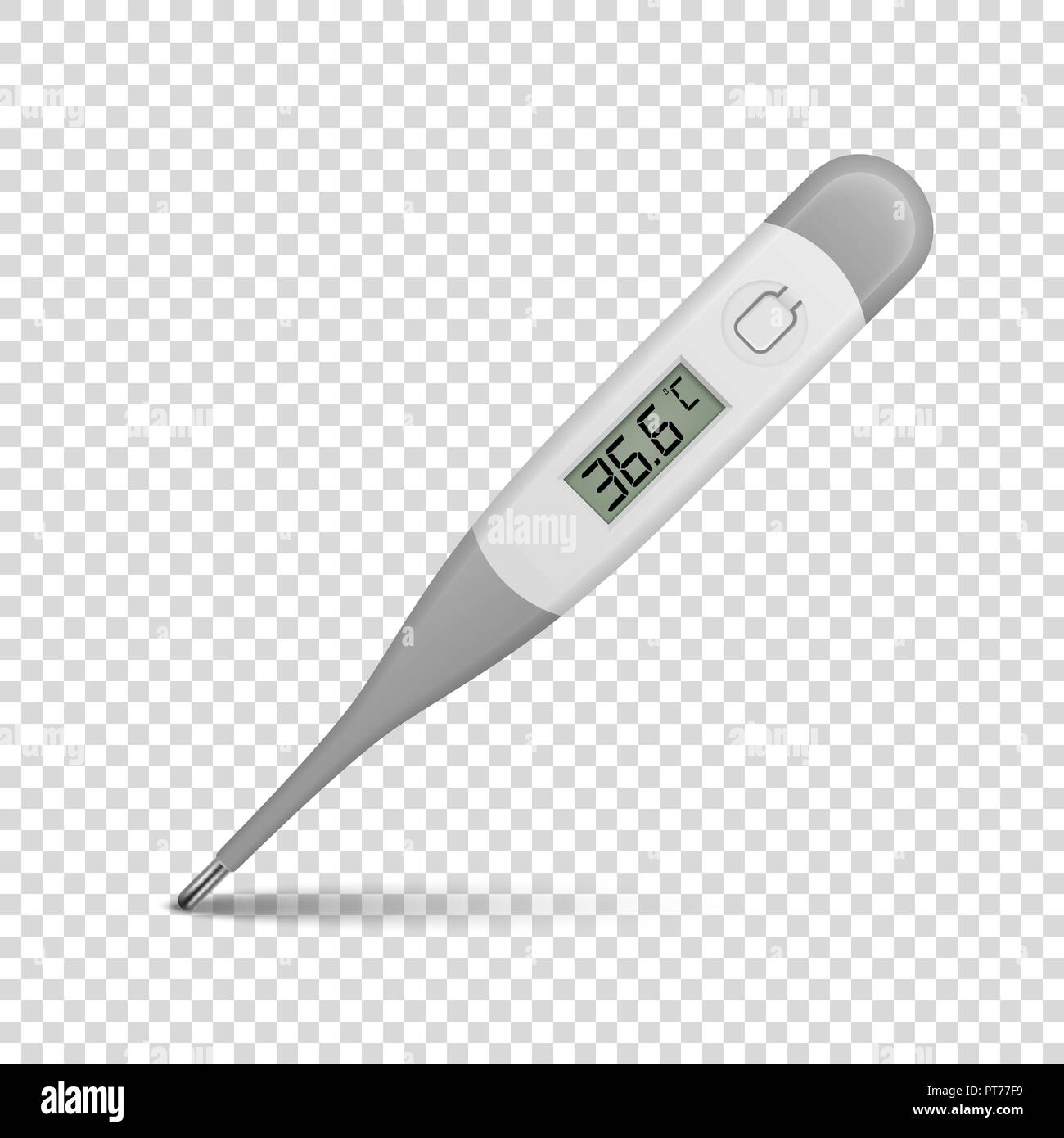 Vector realistic 3d celsius electronic medical thermometer for measuring  icon closeup isolated on wtransparency grid background. Clip art, design  template of digital thermometer for graphics. Front view Stock Vector Image  & Art -