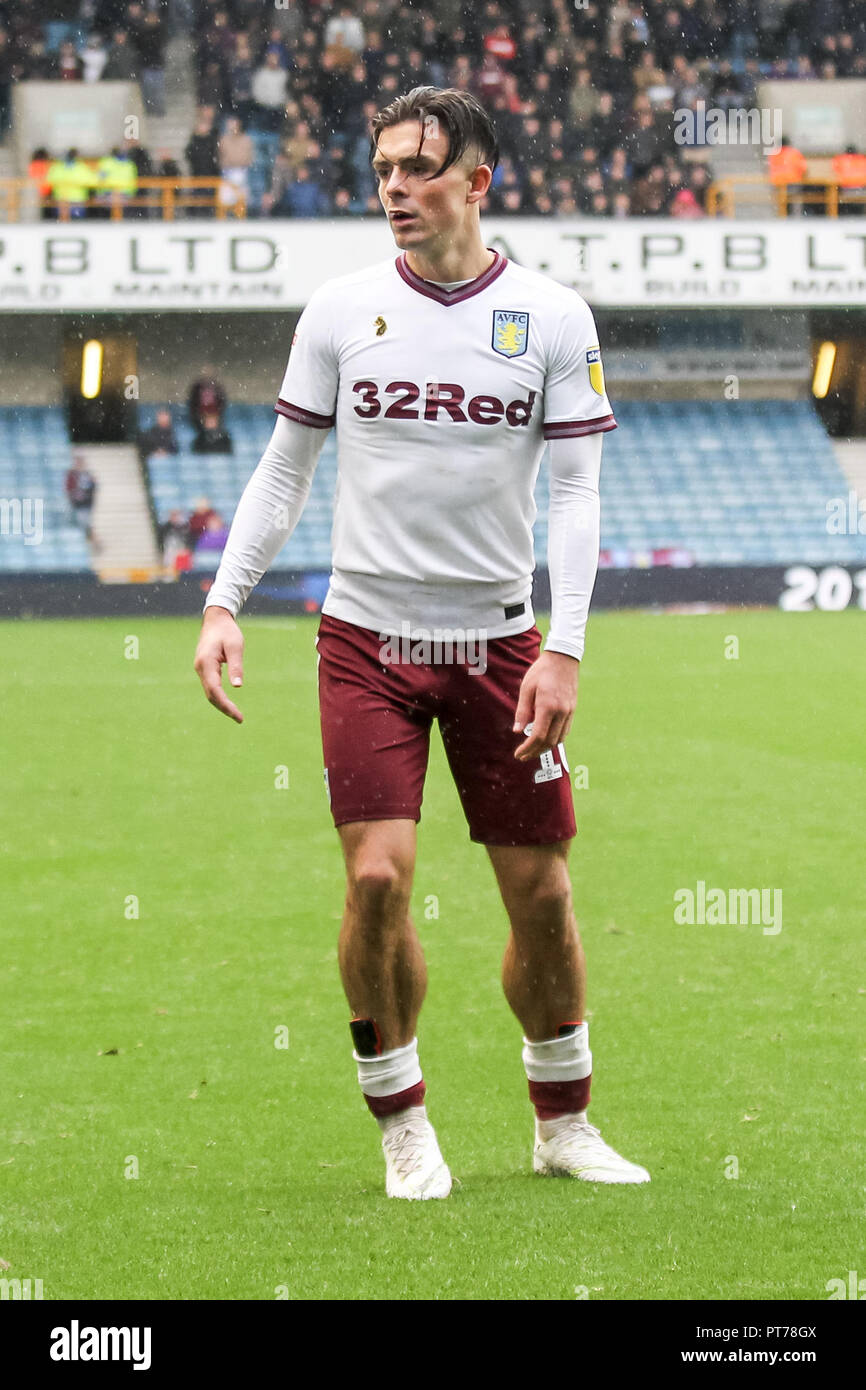 London Uk 6th October 2018 Jack Grealish Of Aston Villa During The Efl Sky Bet Championship Match Between Millwall And Aston Villa At The Den London England On 6 October 2018 Photo