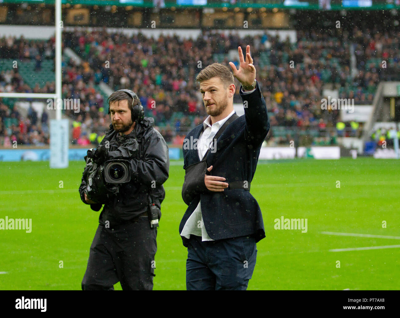 Twickenham, UK. 6th October 2018. Former Northampton Saint Rob Horne ahead of the Gallagher Premiership match between Northampton Saints and Leicester Tigers. Andrew Taylor/Alamy Live News Stock Photo