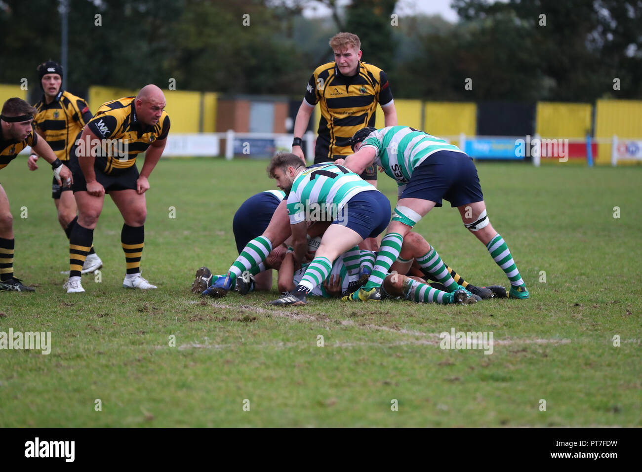 Leicester, England. Rugby Union, Hinckley rfc v South Leicester rfc.    Carl Strickson in action for South Leicester during the RFU National League 2 North (NL2N) game played at the Leicester  Road Stadium.  © Phil Hutchinson / Alamy Live News Stock Photo