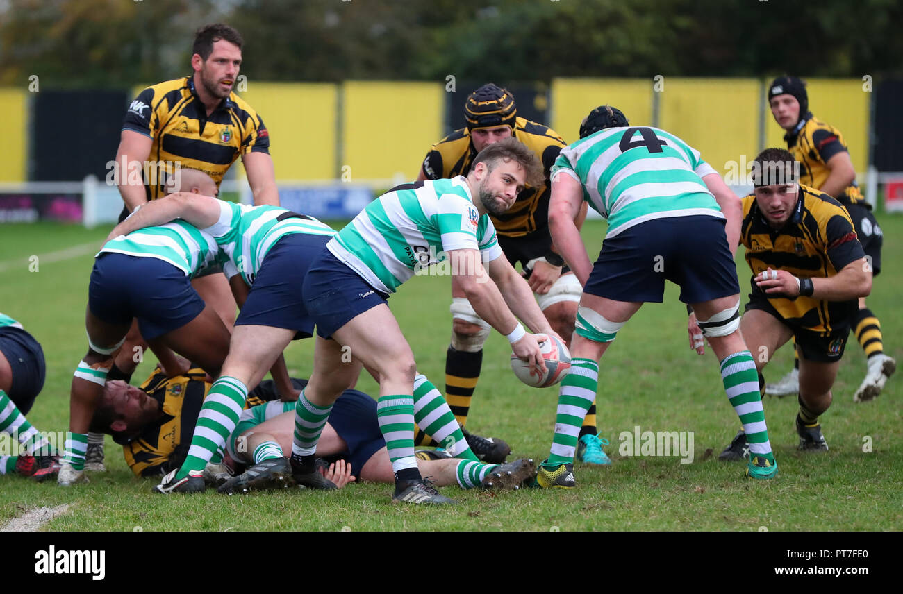 Leicester, England. Rugby Union, Hinckley rfc v South Leicester rfc.    Carl Strickson in action for South Leicester during the RFU National League 2 North (NL2N) game played at the Leicester  Road Stadium.  © Phil Hutchinson / Alamy Live News Stock Photo