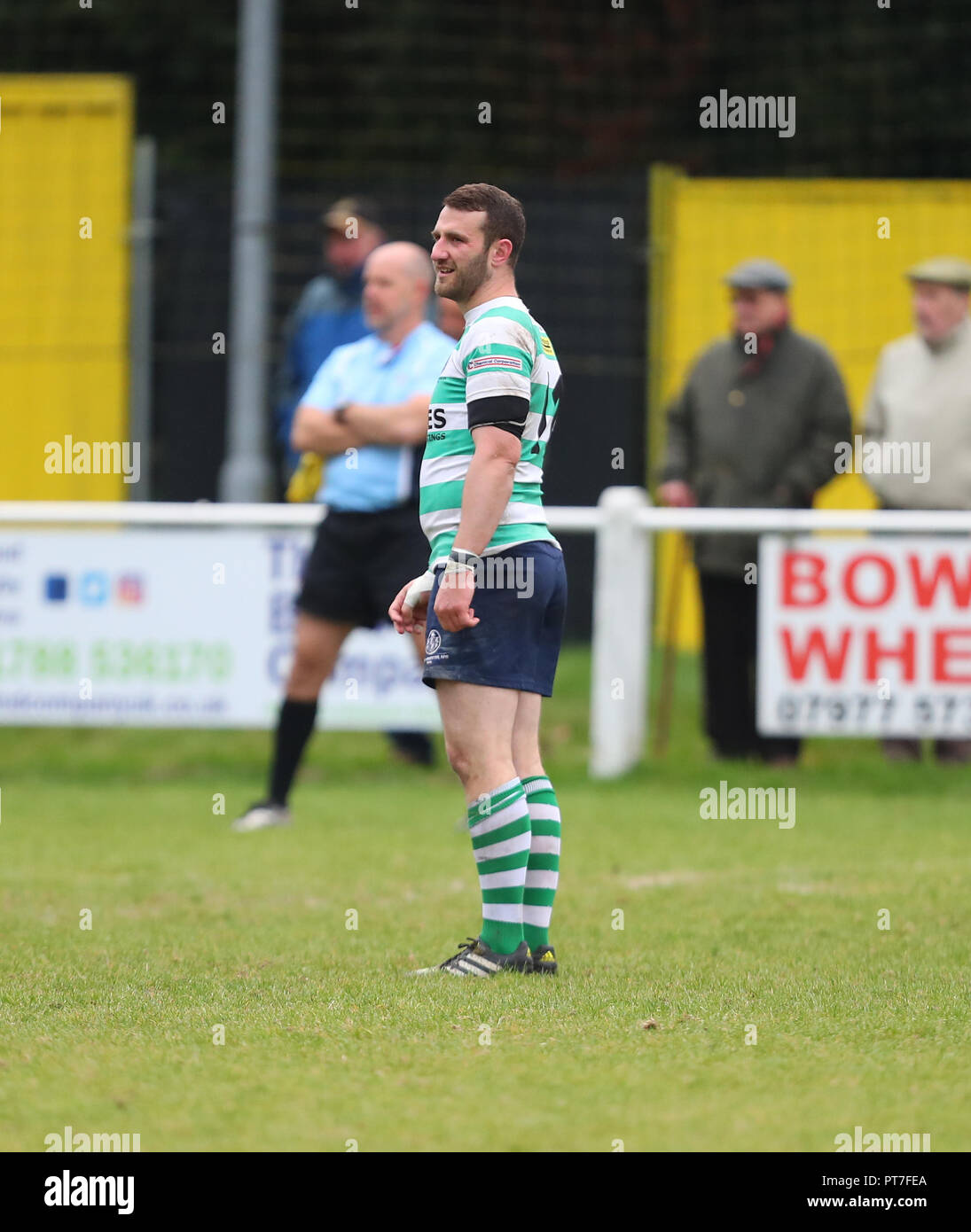 Leicester, England. Rugby Union, Hinckley rfc v South Leicester rfc.   Will Cave in action for South Leicester during the RFU National League 2 North (NL2N) game played at the Leicester  Road Stadium.  © Phil Hutchinson / Alamy Live News Stock Photo