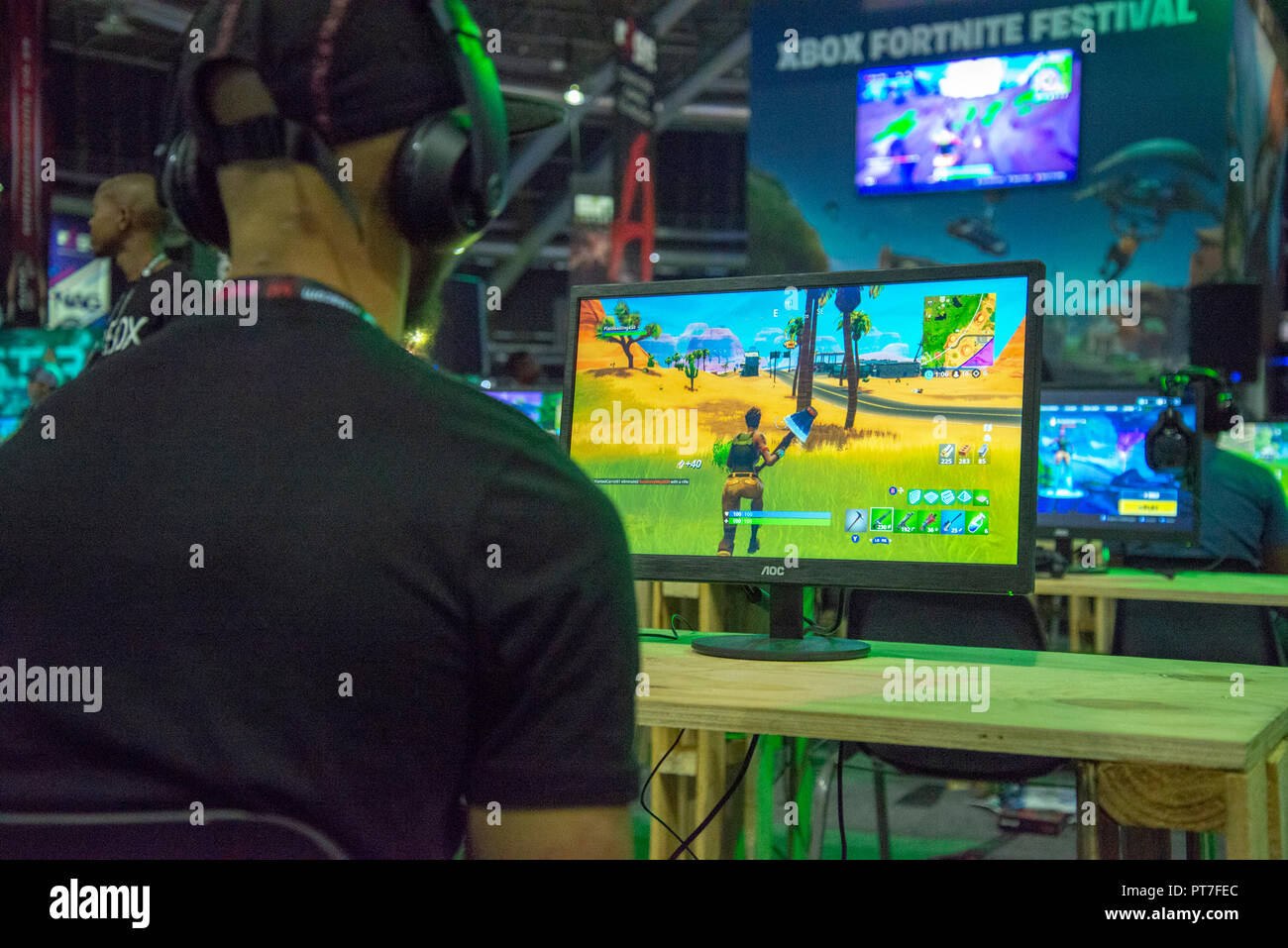 Johannesburg, South Africa. 7th Oct 2018. Gamers visit the rAge, South