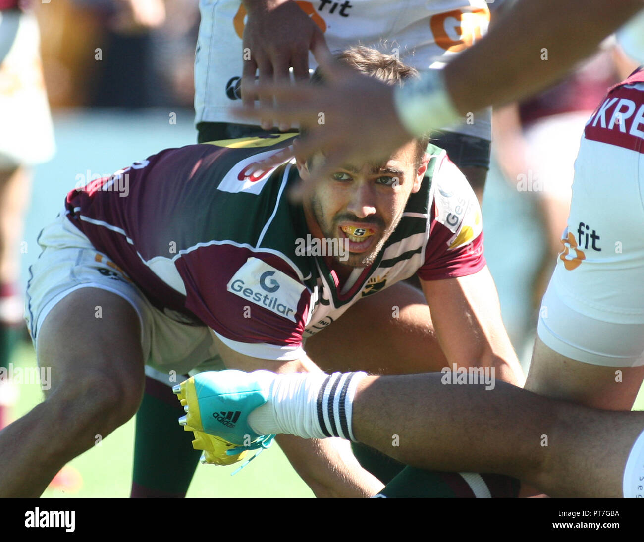 Madrid, Spain. 7th Oct 2018. Heineken League,Sanitas AlcobendasVs.Club de Rugby El Salvador,Facundo Munillas in game action. Credit: Leo Cavallo/Alamy Live News Stock Photo