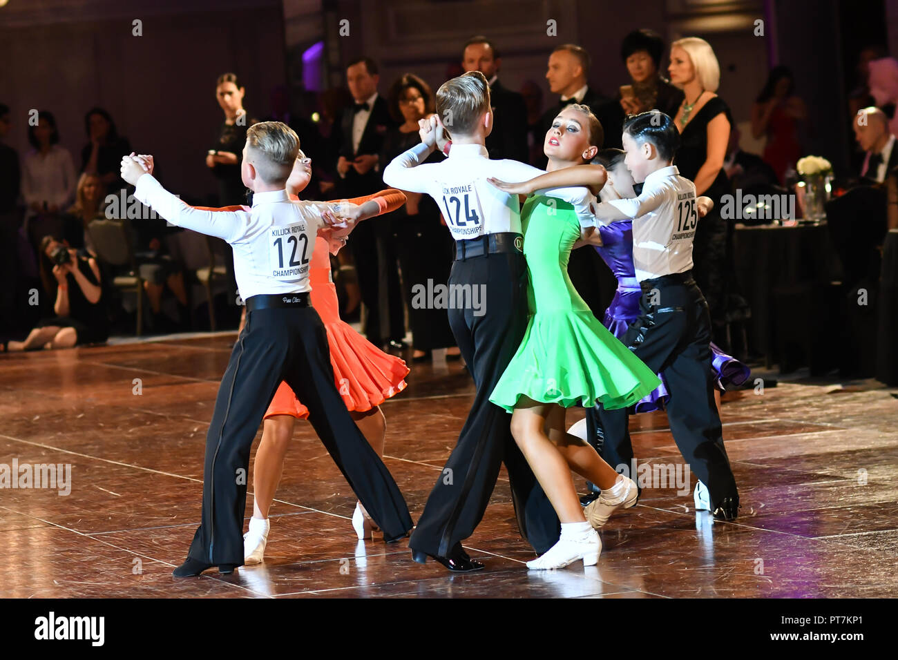 London, UK. 7th Oct 2018. Nathan Storey of Strictly School Dancing Ltd and Olivia Smorga of Nice n Easy - Dance Studios in Bournemouth winner of the Paul Killick - Killick Royale Championships 2018 at The Grosvenor House Hotel, London, UK. 7 October 2018. Credit: Picture Capital/Alamy Live News Stock Photo