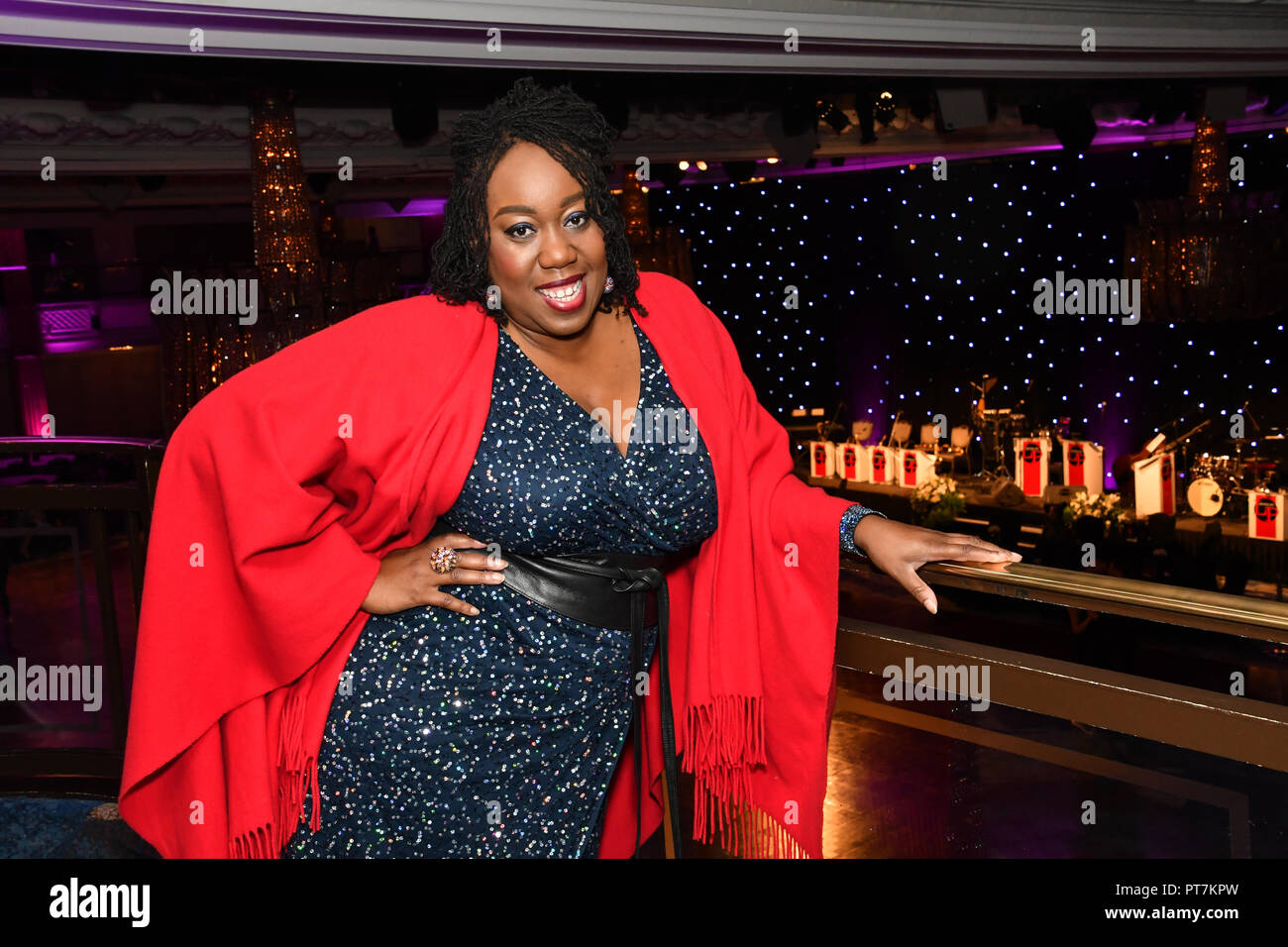 London, UK. 7th Oct 2018. Chizzy Akudolu attend judging young professional dancers, with ticket proceeds raising money for Children in Need for the Paul Killick - Killick Royale Championships 2018 at The Grosvenor House Hotel, London, UK. 7 October 2018. Credit: Picture Capital/Alamy Live News Stock Photo