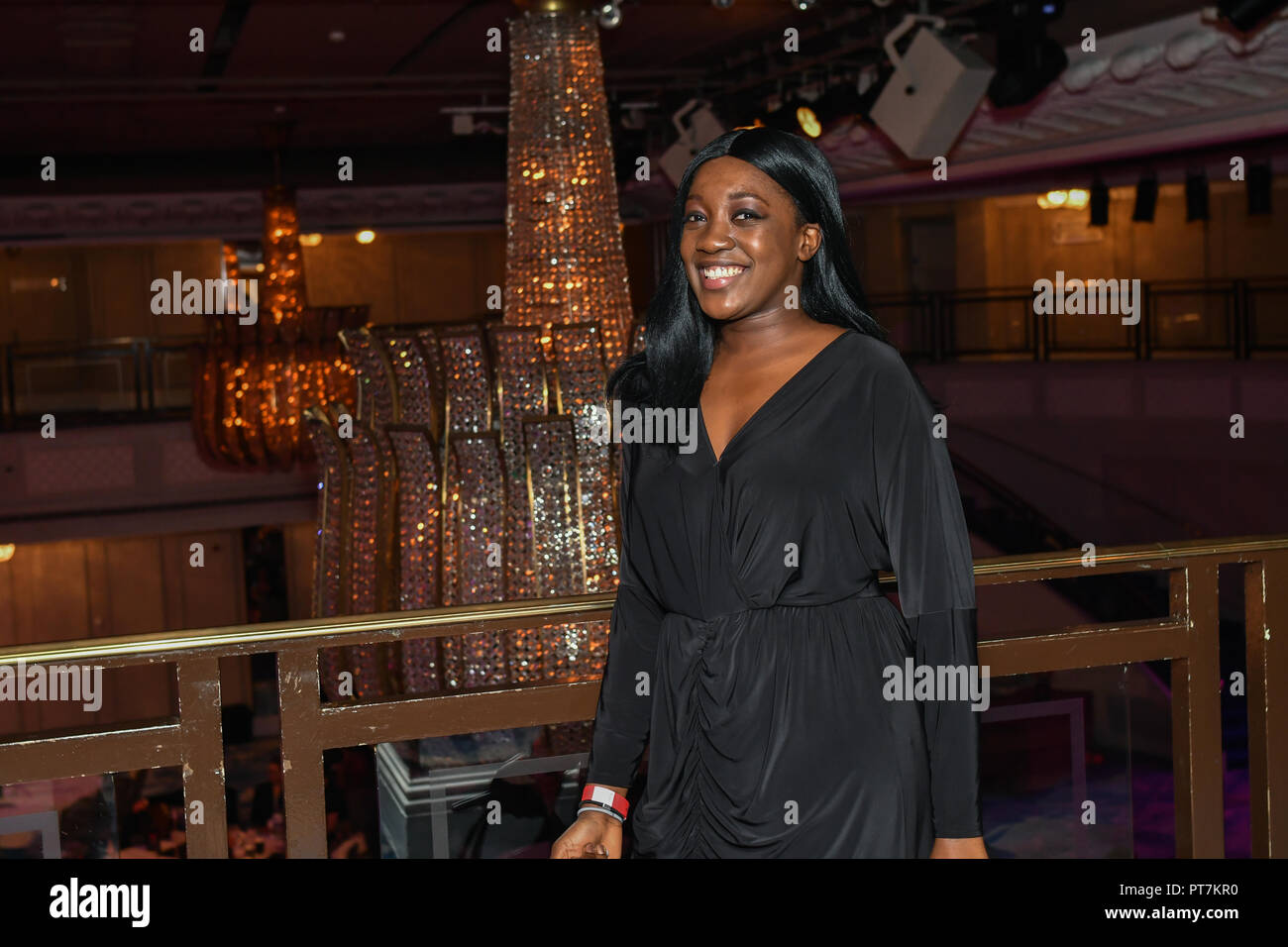 London, UK. 7th Oct 2018. Chizzy Akudolu is on a panel judging young professional dancers, with ticket proceeds raising money for Children in Need for the Paul Killick - Killick Royale Championships 2018 at The Grosvenor House Hotel, London, UK. 7 October 2018. Credit: Picture Capital/Alamy Live News Stock Photo