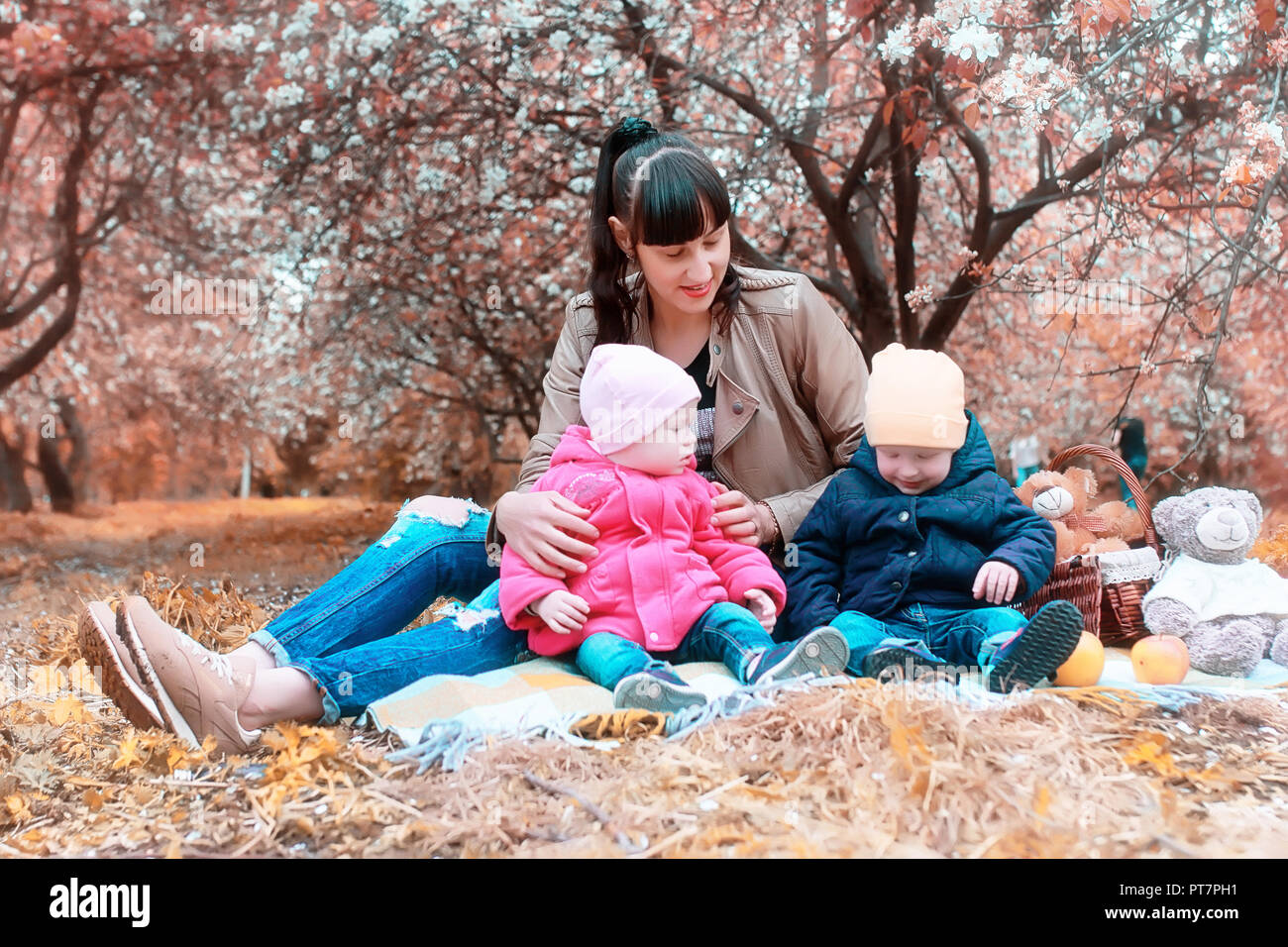 Beautiful girl in the autumn park Stock Photo - Alamy