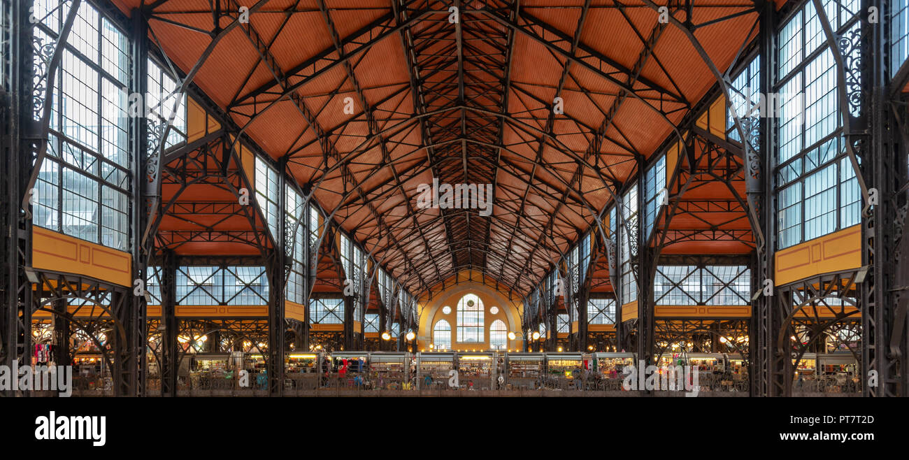 Roof of Central market hall in Budapest, Hungary Stock Photo