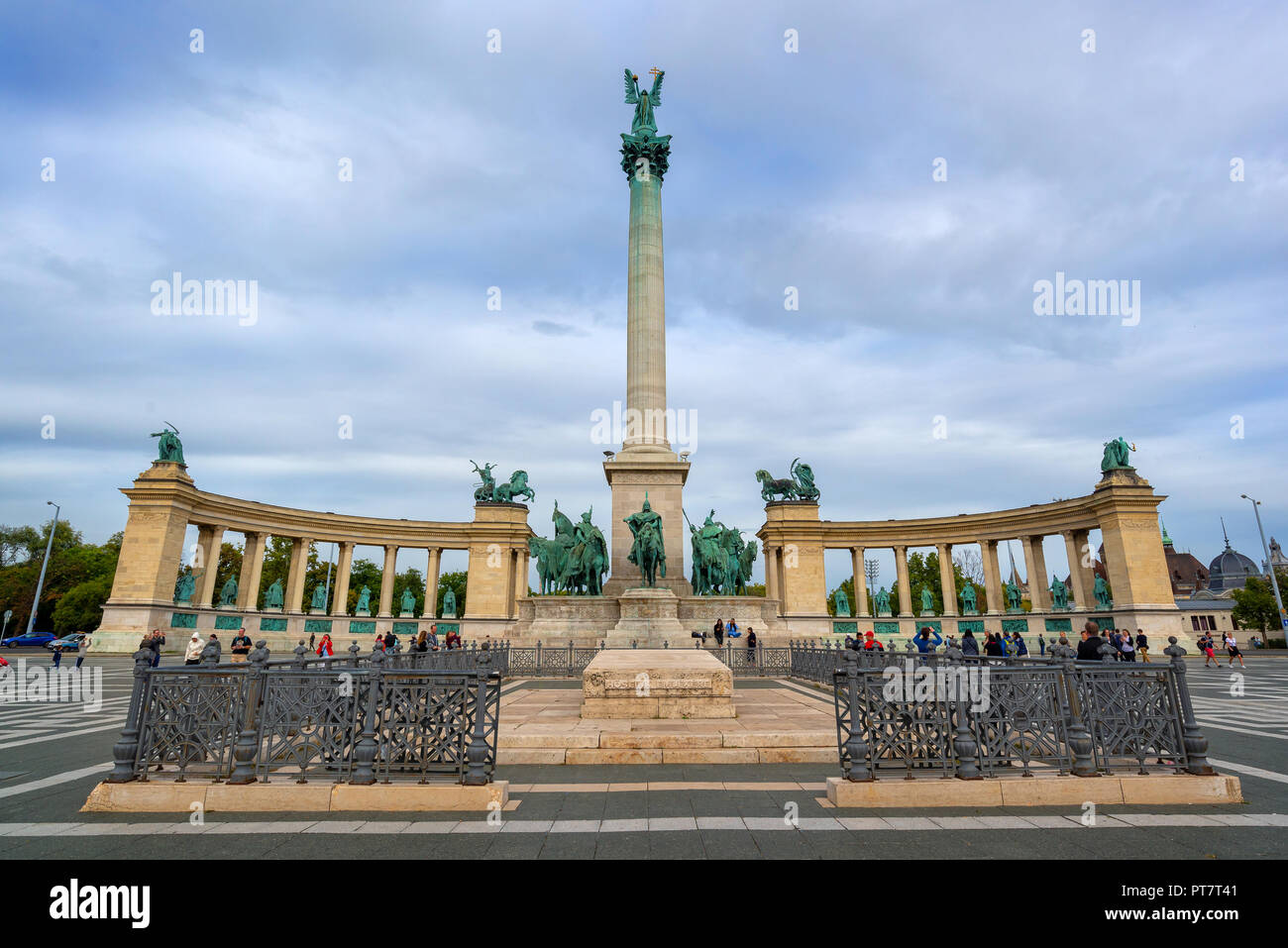 Heroes square in Budapest, Hungary Stock Photo