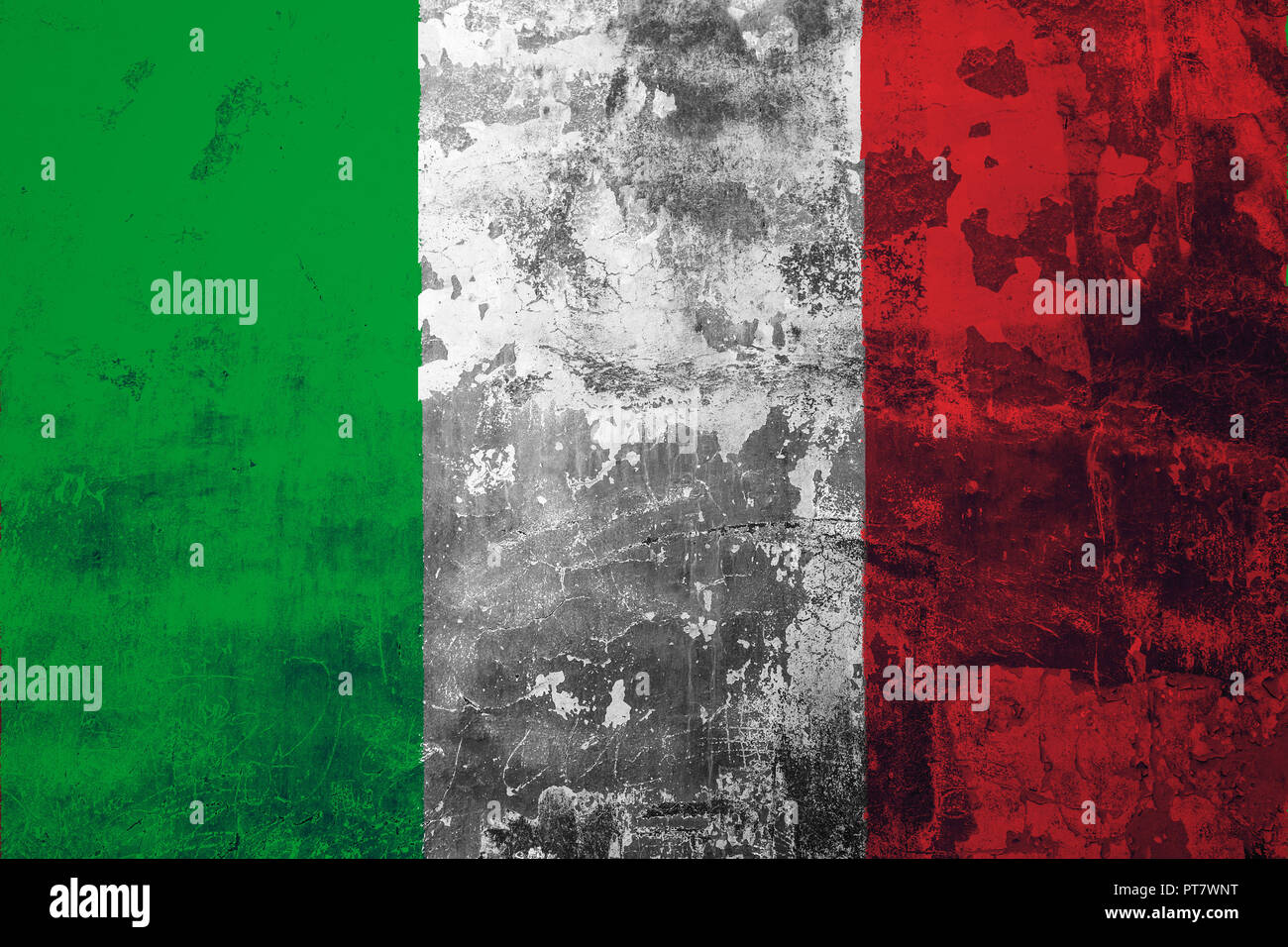 National flag of Italy on the background of the old wall covered with  peeling paint Stock Photo - Alamy