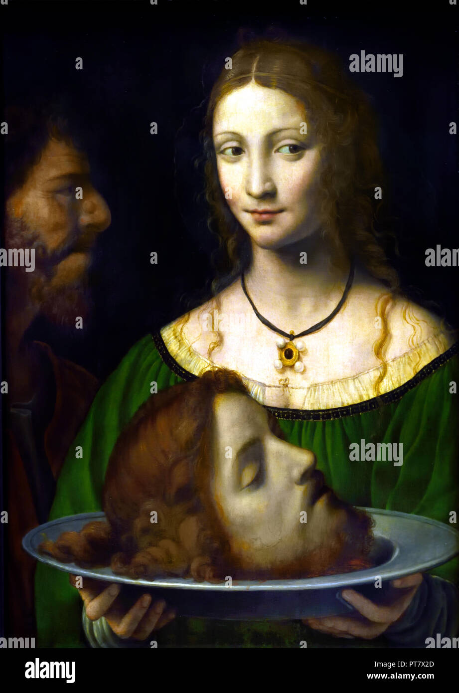 Salome with the head John the Baptist by Bernardino Luini (1460 - 1532) Italy, Italian. Stock Photo