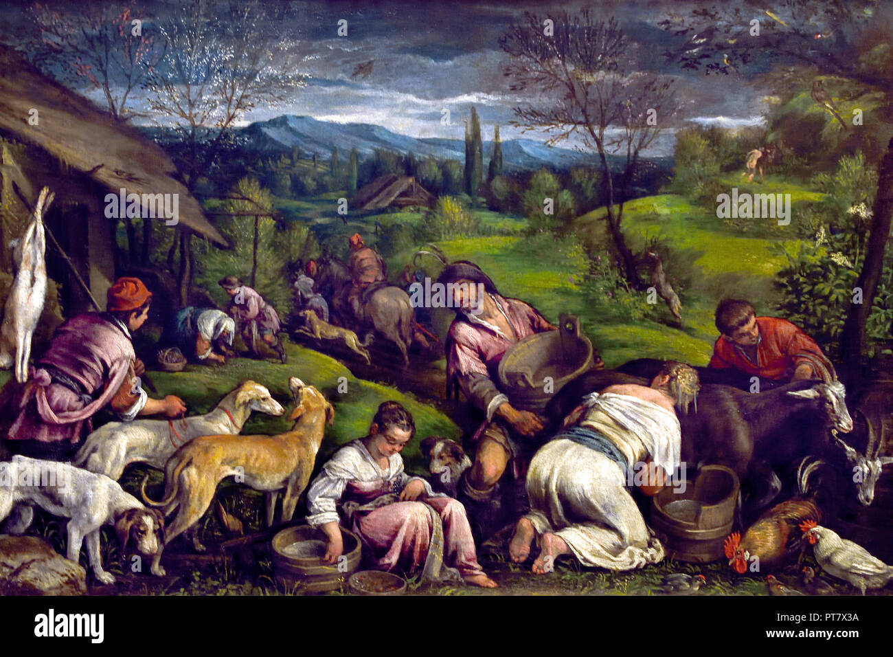 Spring (Expulsion from Paradise) 1576 Francesco da Ponte, called, Francesco Bassano, (1549 - 1592 ) , Italy, Italian . Stock Photo