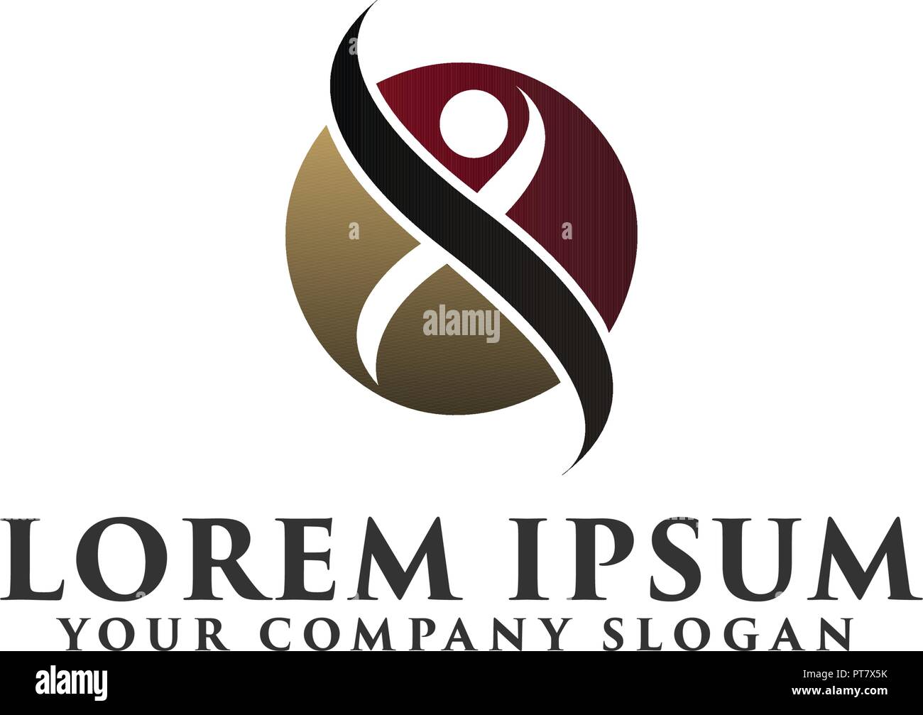 luxury people circle Logo design concept template Stock Vector