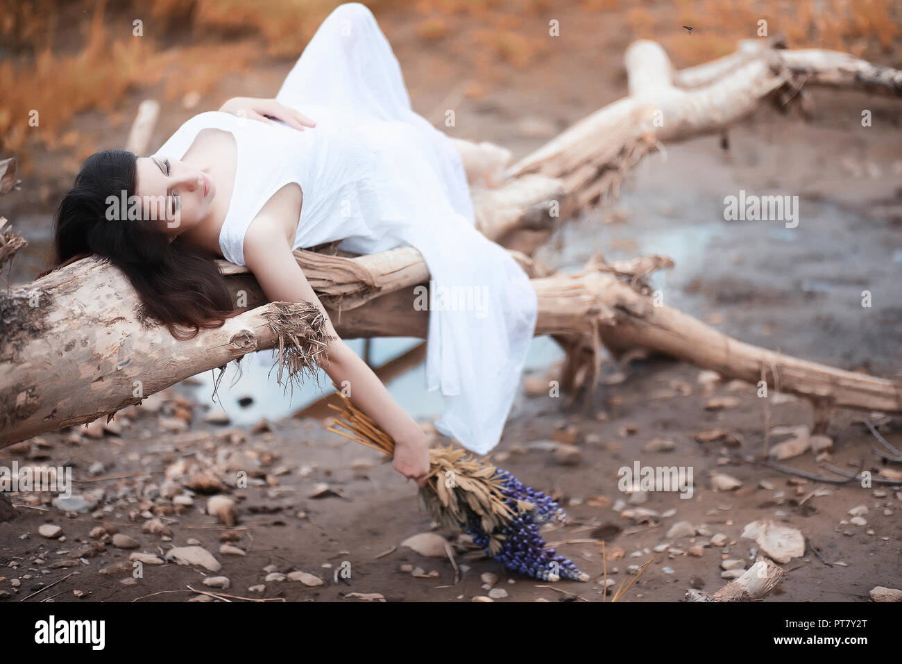 Pregnant woman in nature for a walk in the autumn Stock Photo - Alamy