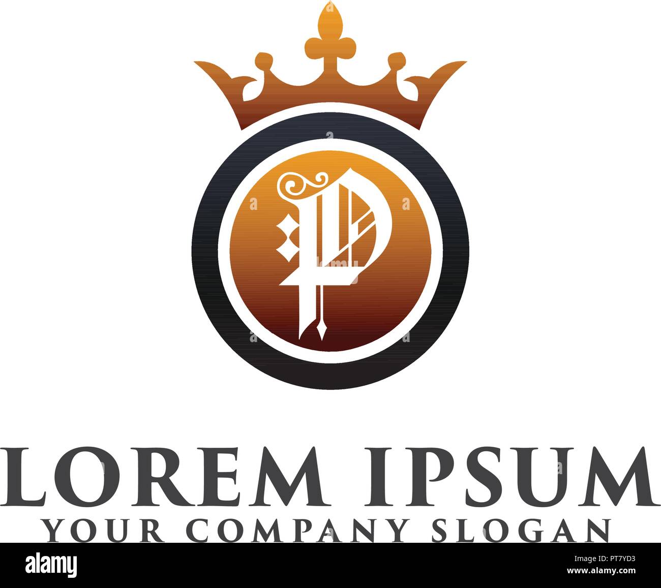 Luxury Letter P with crown Logo design concept template Stock Vector ...