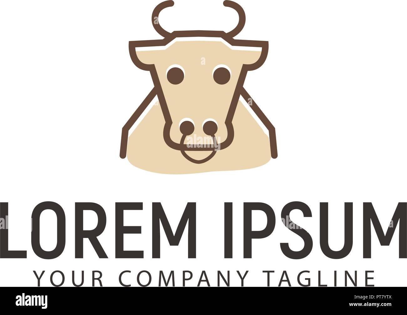 Cow outline Logo design concept template Stock Vector