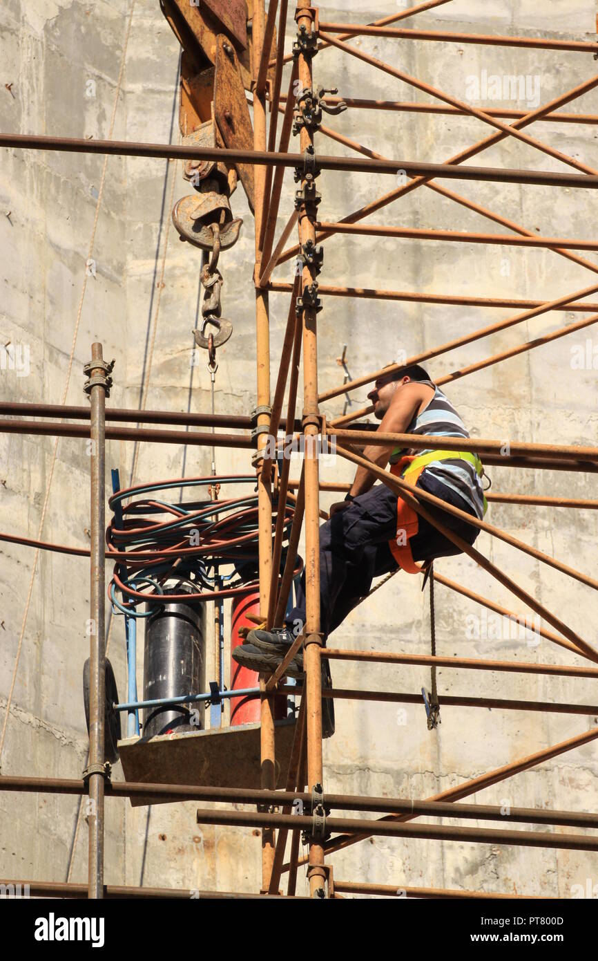 Worker using Oxyacetylene gas to weld in sheet metal factory - Stock Image  - F022/1036 - Science Photo Library