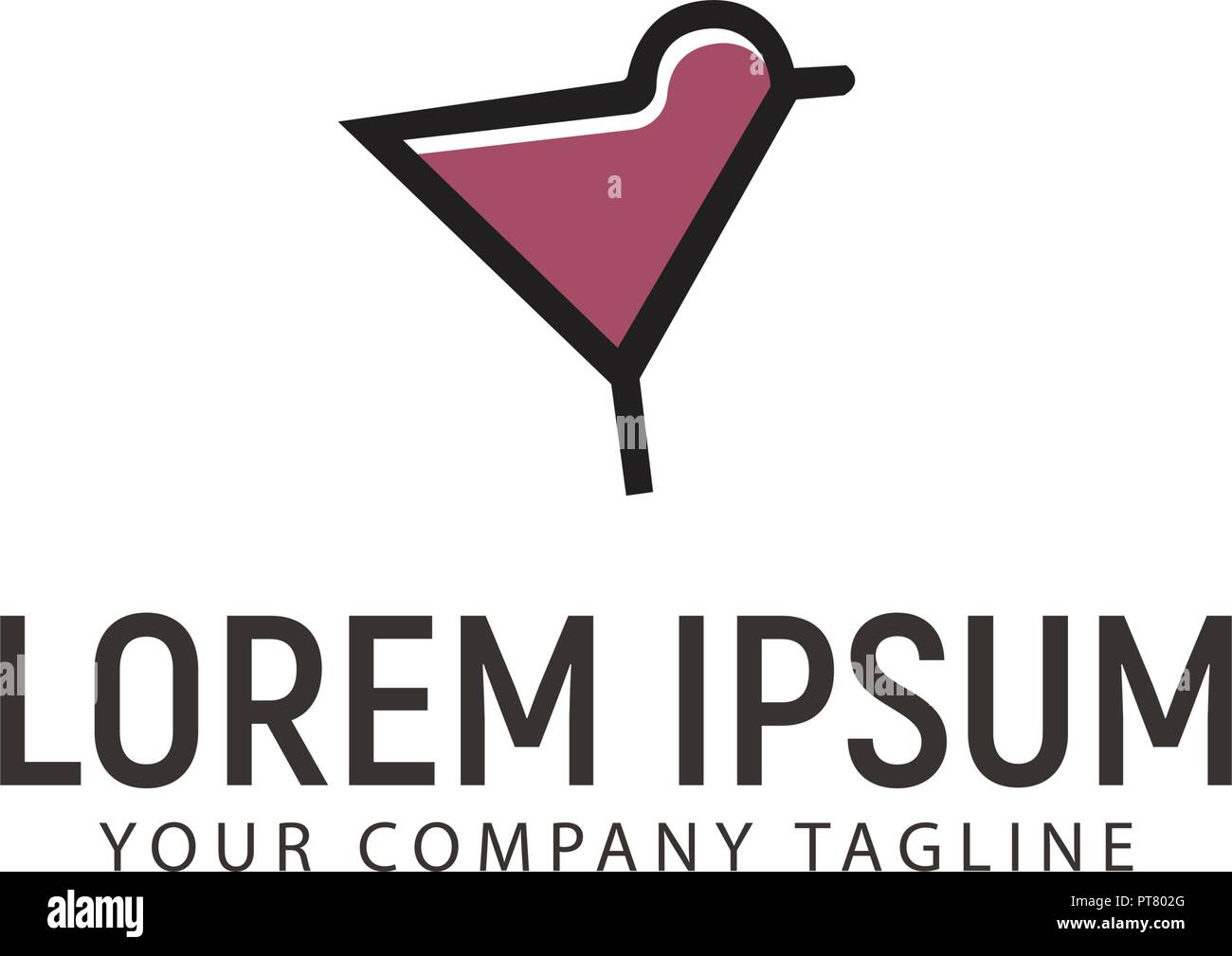 cocktail bird logo design concept template stock vector art