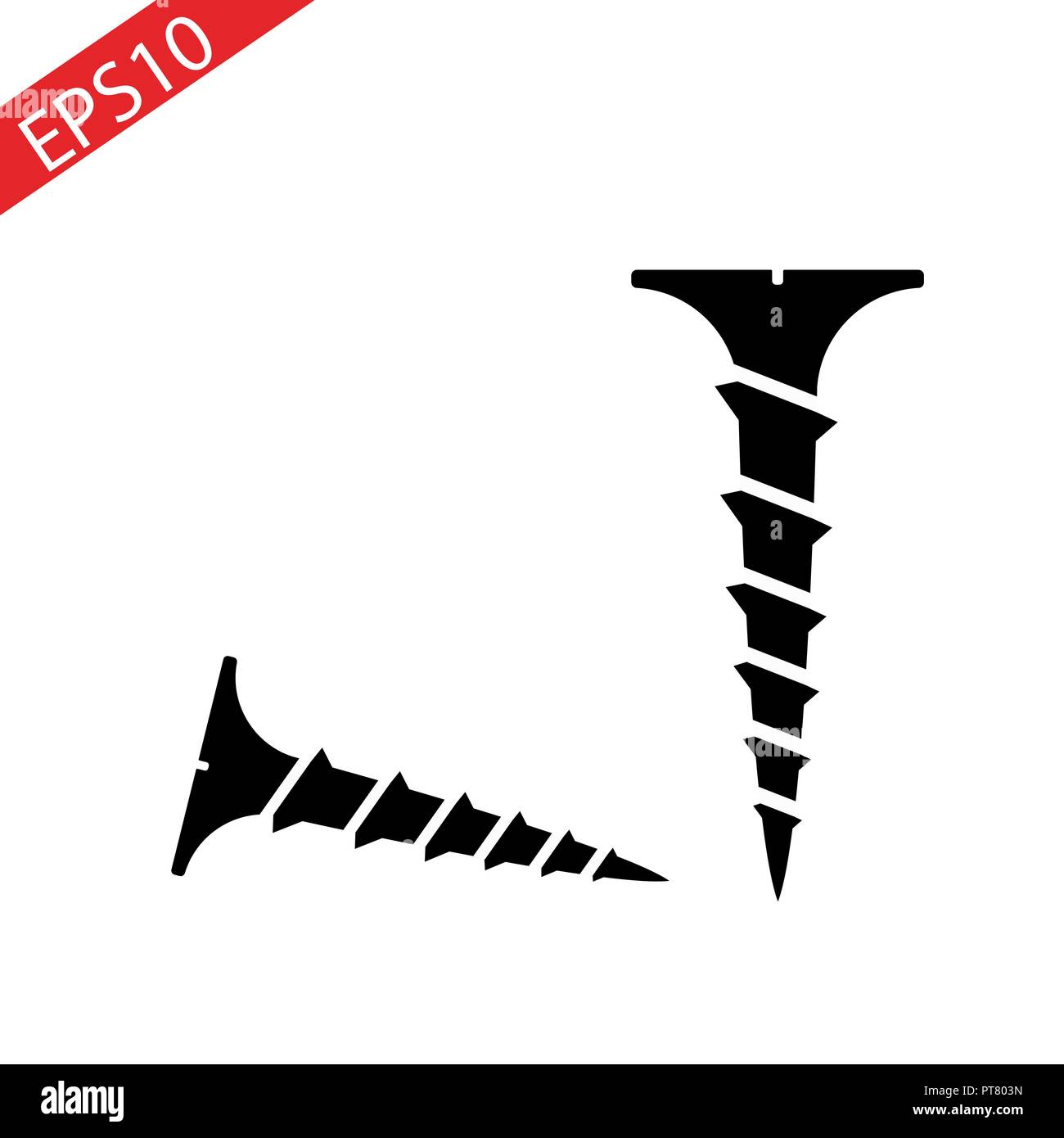 Metallic screw isolated on white background. eps10 Stock Vector