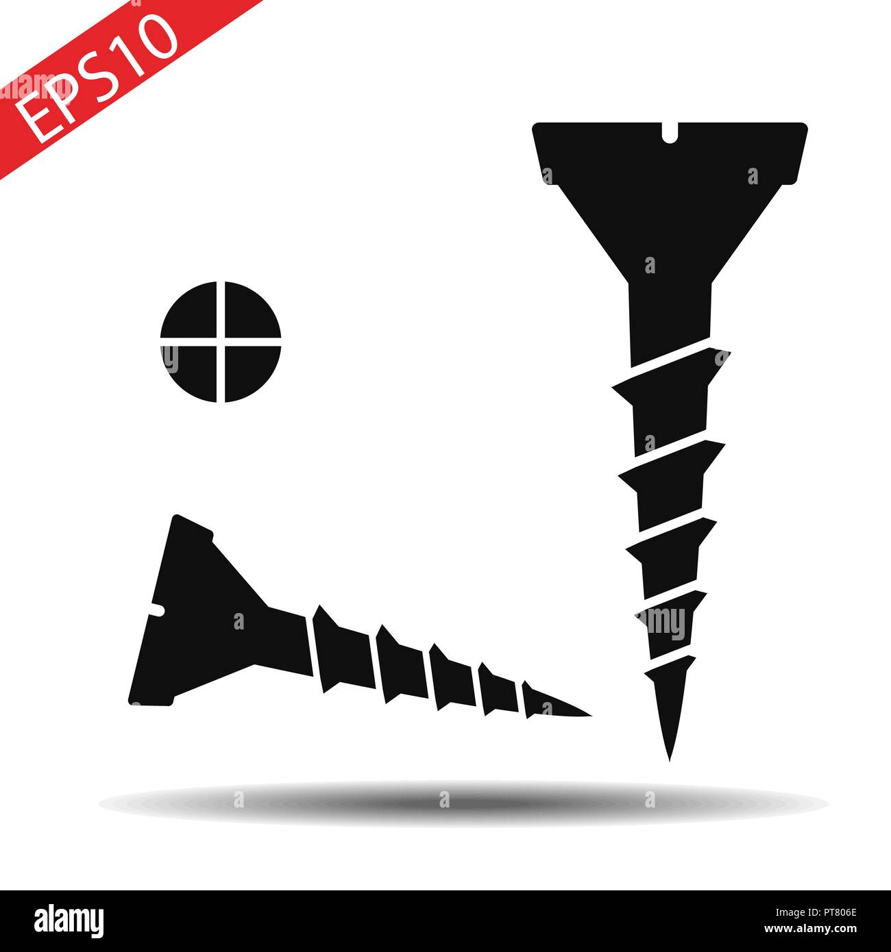 Vector illustration. Screw in flat design isolated on white background ...