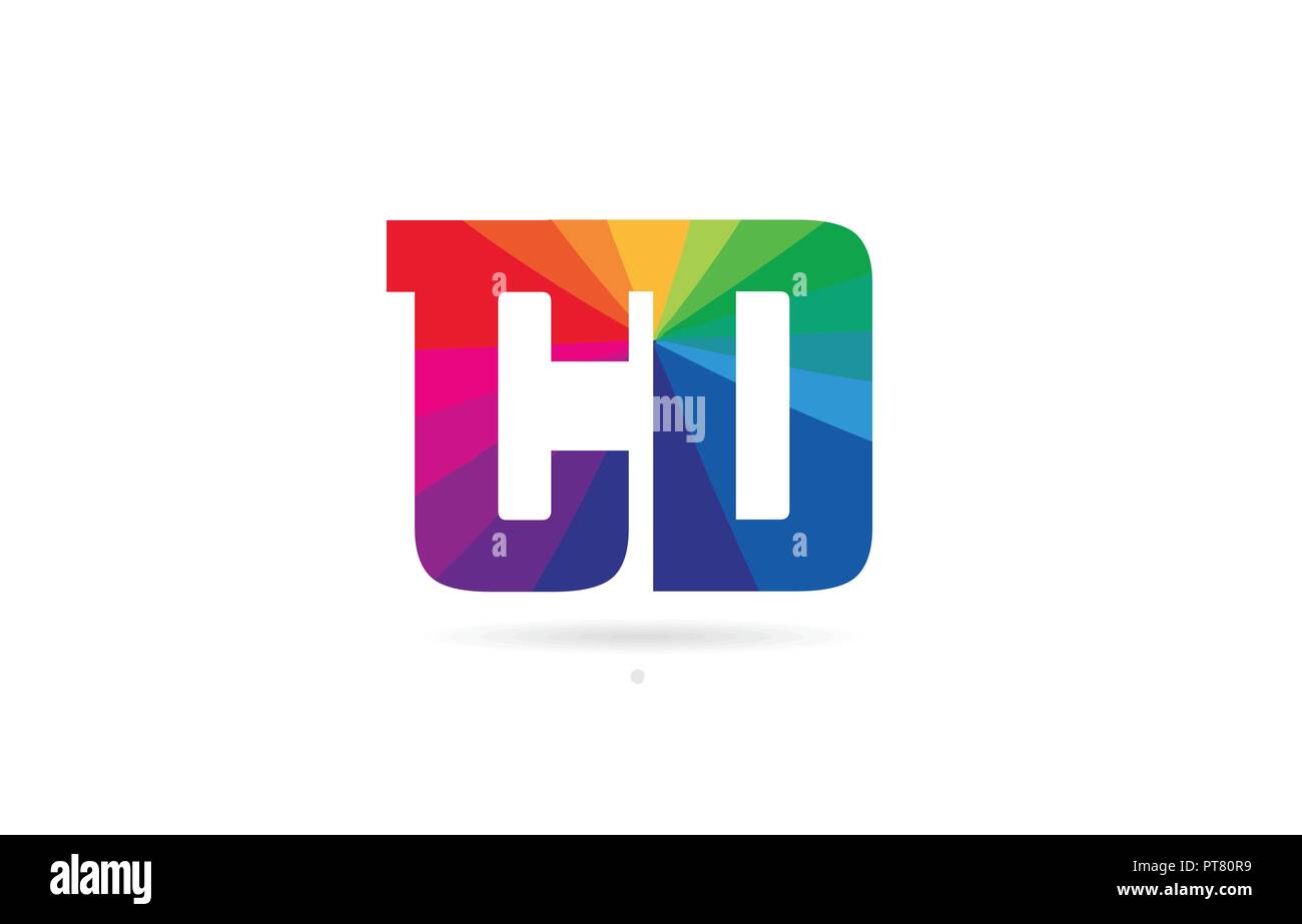 Alphabet Letter Cd C D Logo Combination Design With Rainbow Colors