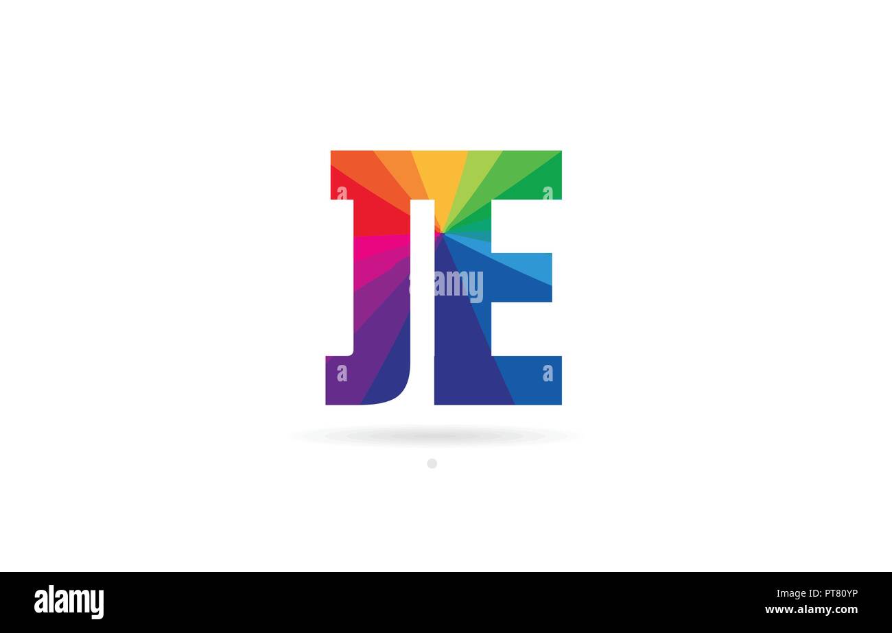 alphabet letter je j e logo combination design with rainbow colors suitable for a company or business Stock Vector