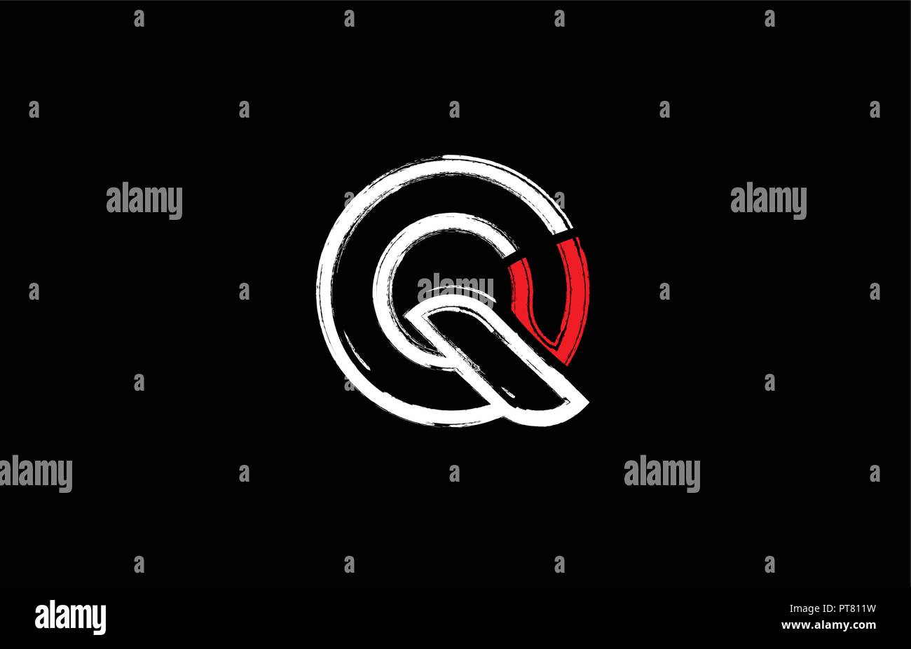 Grunge Alphabet Letter Q Logo Design In White Red And Black Colors Suitable For A Company Or Business Stock Vector Image Art Alamy